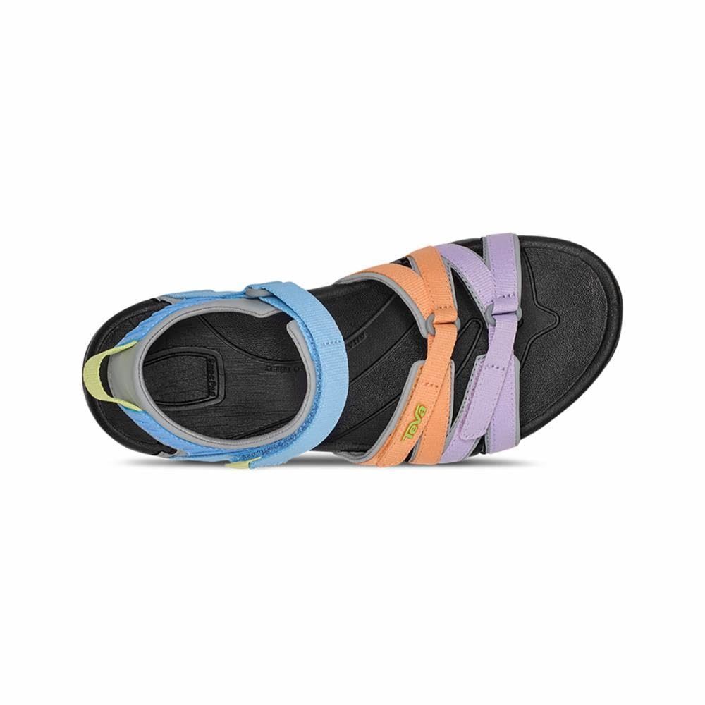Teva Multicolor Strappy Sandal - Light Blue, Orange, Lavender with Lime Accent - Picture 5 of 6